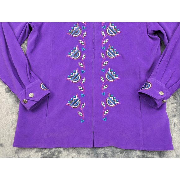 VTG Bob Mackie Western Jacket Size M Beaded Southwestern Artsy Rodeo USA Purple - Picture 7 of 16